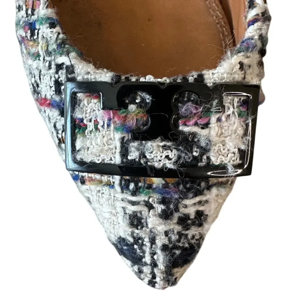 Tory Burch Gigi Tweed Pointed Toe Flats‎ Multicolor 6.5